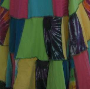 GRATEFUL DEAD HIPPIE PATCHWORK APRON T SHIRT DRESS~HANDMADE~ FESTIVAL 