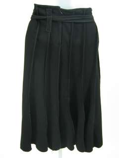   designer black pleated broom a line skirt in a size 1 this great long