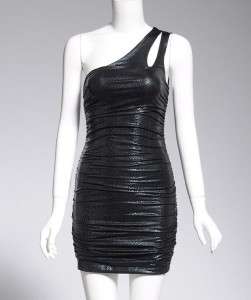 2011 NEW BEBE One Shoulder Crocodile Dress S/M/0/2/4/6 $98  