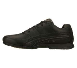 Skechers Barcelona Mens Black Leather Sporty Casual Sneaker with 