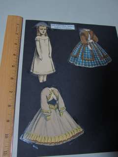 RARE 1850s McLoughlin Paper Doll Set   Eugenia   w Dresses  