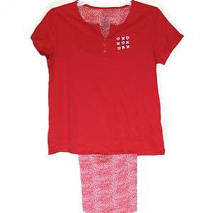   Valentine Pajama Capri Pant Set S4 6 L12/14 XL16 18 XXL18W XXXL 22W