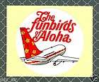 ALOHA AIRLINES FUNBIRDS CLASSIC BOEING 737 200 ROUND RETO STICKER