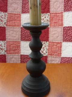 Primitive Country Iron Electric Black Candlestick Lamp  