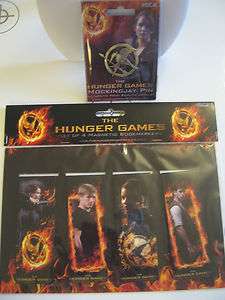 NEW The Hunger Games Movie Mockingjay Pin + Magnetic Bookmarks Set of 