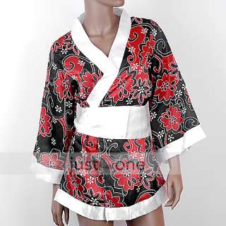 Sexy Damen Kimono Negligee Morgenmantel Dessous Kostüm  