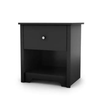 South Shore Furniture Bel Air Pure Black 1 Drawer Nightstand 3170062 