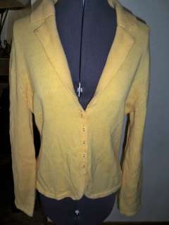 COLDWATER CREEK WOMENS YELLOW COLLARED CARDIGAN NEW $56  