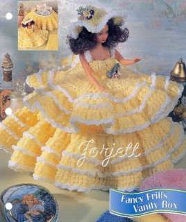 Fancy Frills Vanity Box, crochet patterns fit Barbie  