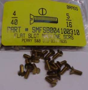 40x5/16 Flat Head Slotted Machine Screw Solid Brass (50)  