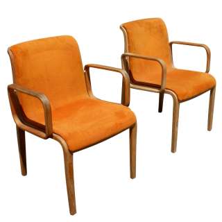 Pair of 1970s Knoll International Chair designed by Bill Stephens .
