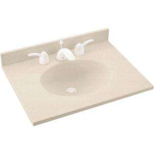 Swanstone Ellipse 25 in. Solid Surface Vanity Top in Tahiti Sand with 