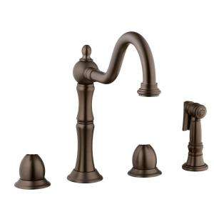 Belle Foret Widespread Kitchen Faucet with Sprayer without Handle in 