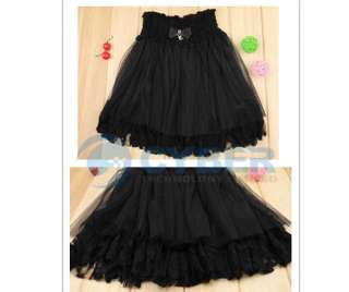 Chiffon Elastic Waist Skirt Blouse Floral Dress Tulle  