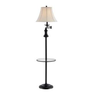 Illumine 1 Light Floor Lamp With Table Tray Black Bronze Finish CLI 