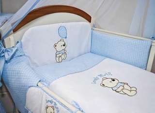 3er Baby Bettwäsche BEAR Kissen Decke Nestchen für Babybett freie 