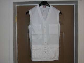 IzzaB Sleeveless 8 Pocket Lab Vest   White Size XL 5L  