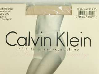 Calvin Klein Infinite Sheer Control Top Reinforced Toe Pantyhose 705 
