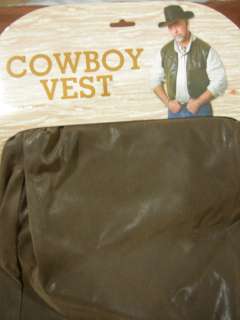 New Mens Cowboy Vest One Size Fits Most  