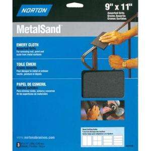Norton MetalSand 3 Piece 9 in. x 11 in. F/M/C Grit Emery Cloth Set 