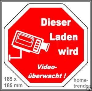 Aufkleber Videoüberwachung Warnschild Schild Schilder  