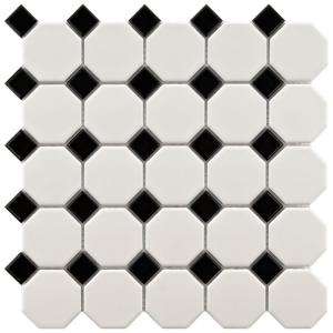   in. Porcelain Mosaic Floor and Wall Tile FXLM2OWD 