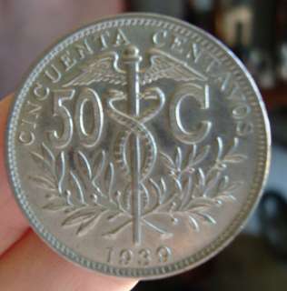 Bolivia 50 Centavos Year 1939, UNC  