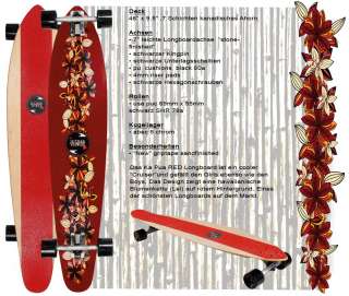Longboard Ka Pua RED von Mike JUCKER HAWAII / komplett Longboard 