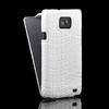 White Flip Crocodile Pattern Leather Case Cover for Samsung Galaxy S2 