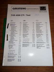 Service Manual Grundig TVR 4500 Video Recorder,ORIGINAL  