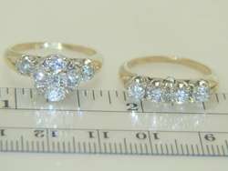 14K White Gold 1940S 1.80ct Diamond Wedding Bridal Set  