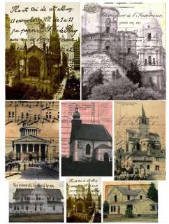 Grungy Altered Architecture Scrapbook Collage Sheet  