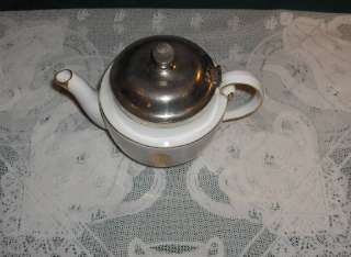 Vintage Royal Rochester Teapot/Tea Ball, Gold/Cream  