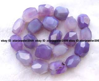 15x20mm purple& pink agate baroque nugget faceted beads 15 high 