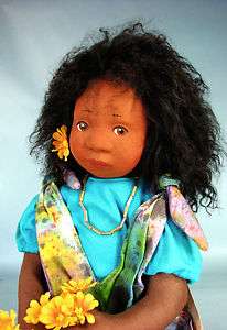 Hedy Katin 17 little black girl cloth doll Katour 1994 #8 of a LE of 