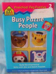 Busy Puzzle People, Preschool Peg Puzzles NEW  