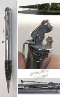 Old Ronson Pencil Cigarette lighter mechanical PenciLighter Green 
