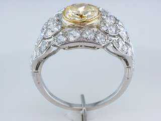 Antique GIA 3ct Canary Yellow Diamond Engagemement Ring  