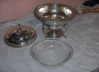 Vintage Sheridan Silver Plate 4 Pc Large Chafing Dish  