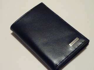 Calvin Klein Mens TRIFOLD Black Leather Wallet Key Fob Set  