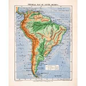   Brazil Pacific Ocean Atlantic   Original Lithograph