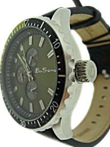 Ben Sherman Gents/Mens Watch Multi Dial Olive Colour Black Leather 