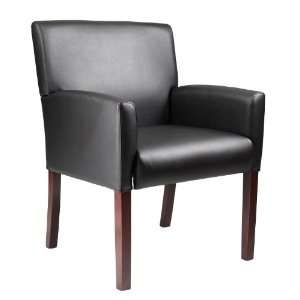   BOSS RECEPTION BOX ARM CHAIR W/MAHOGANY FINISH   Delivered: Office