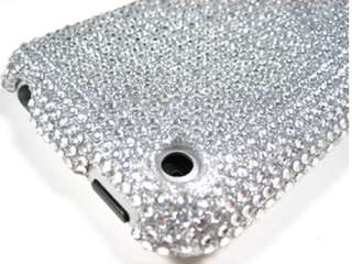 SILVER BLING RHINESTONE FACEPLATE DIAMOND CRYSTAL CASE COVER APPLE 