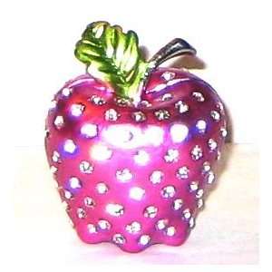   Pink Apple   Jewelry Trinket Box with Diamond Crystal: Home & Kitchen