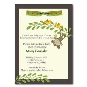 Monkey Baby Shower Invitation (Neutral): Baby