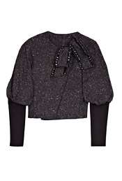 Cropped Tweed Embelished Jacket by Paul Smith Black   Grey   Buy 