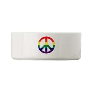  Dog Cat Food Water Bowl Rainbow Peace Symbol Sign 