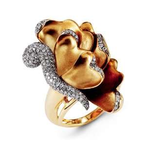  14k Solid Gold 0.59 Ct Round Diamond Heart Fashion Ring Jewelry