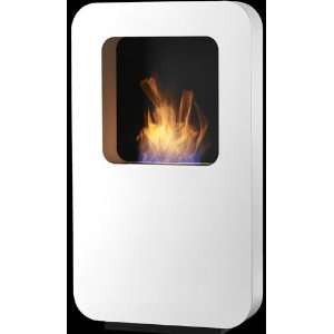 Safretti Curva XL White Wall Mount Indoor/Outdoor Bio Fireplace with 